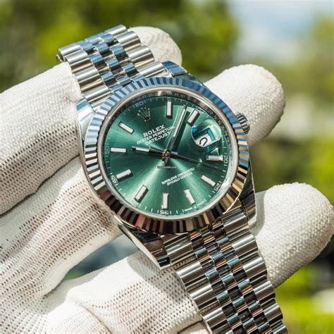 rolex green face datejust 41.